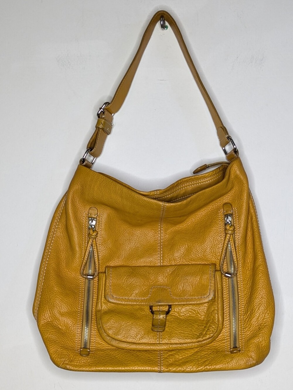 Banana Republic Yellow Orange Leather Shoulder Bag
